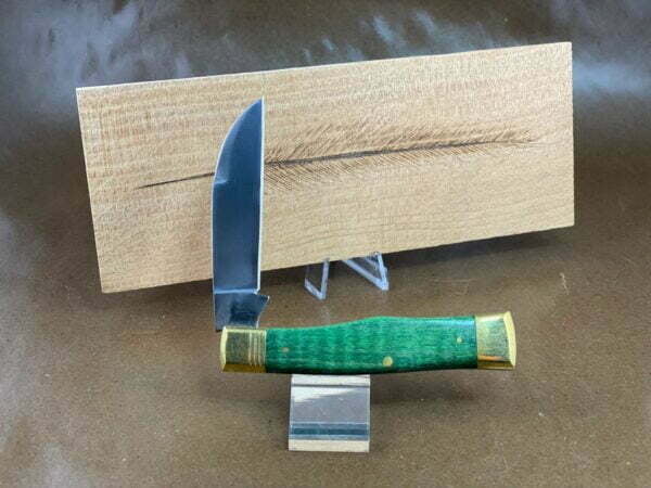 Trestle Pine Knives Gunflint ~ Curly Green Maple Handle knives for sale
